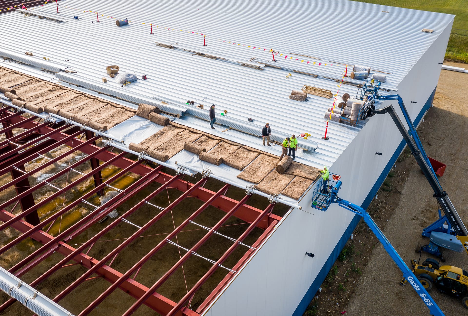 Commercial roofing construction in progress